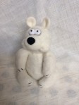 peluche ours blanc en laine feutree 