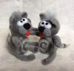 chats en laine feutree