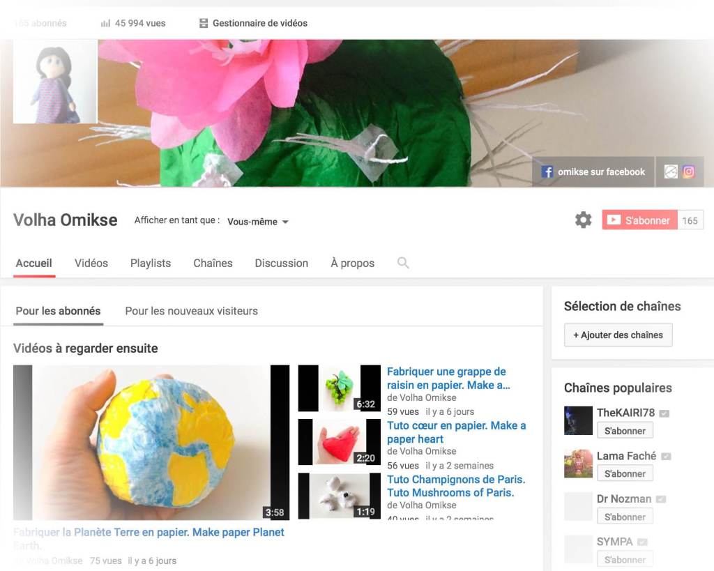 165 personnes sont abonnées à notre chaîne&nbsp;YouTube!