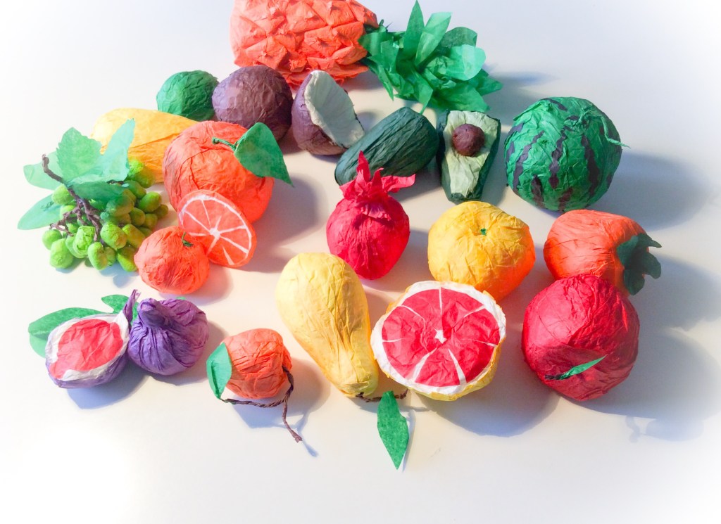 Paper craft fruit.