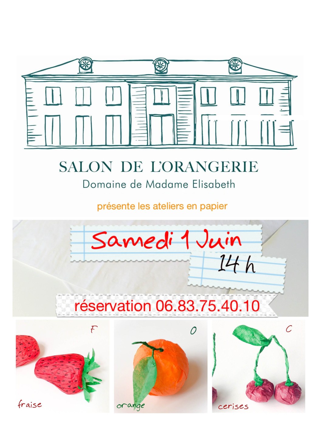 Atelier papier a Versailles 1&nbsp;juin.