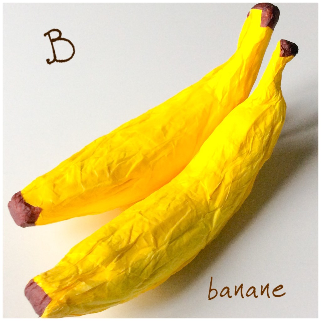 Paper craft fruits. B comme&nbsp;banane.