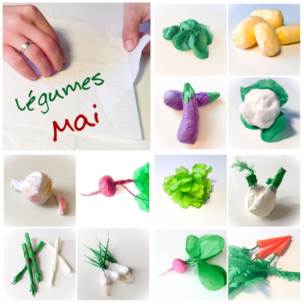 Paper craft vegetables and fruits of&nbsp;May.